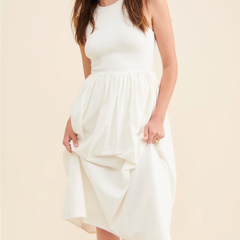 Anthropologie White Midi Dress